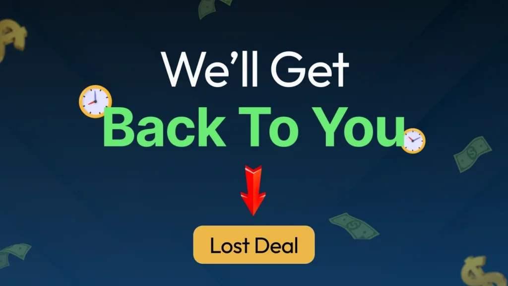 B2B response time concept showing “We’ll Get Back To You” leading to lost deal, highlighting impact of slow business replies