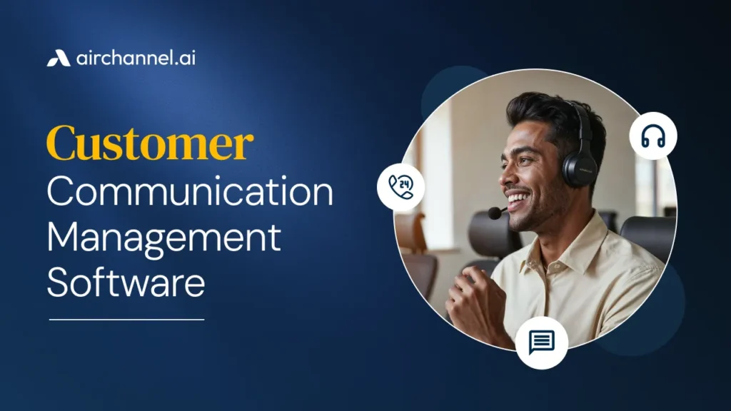 A man with a headset representing customer communication management platform for airchannel.ai.