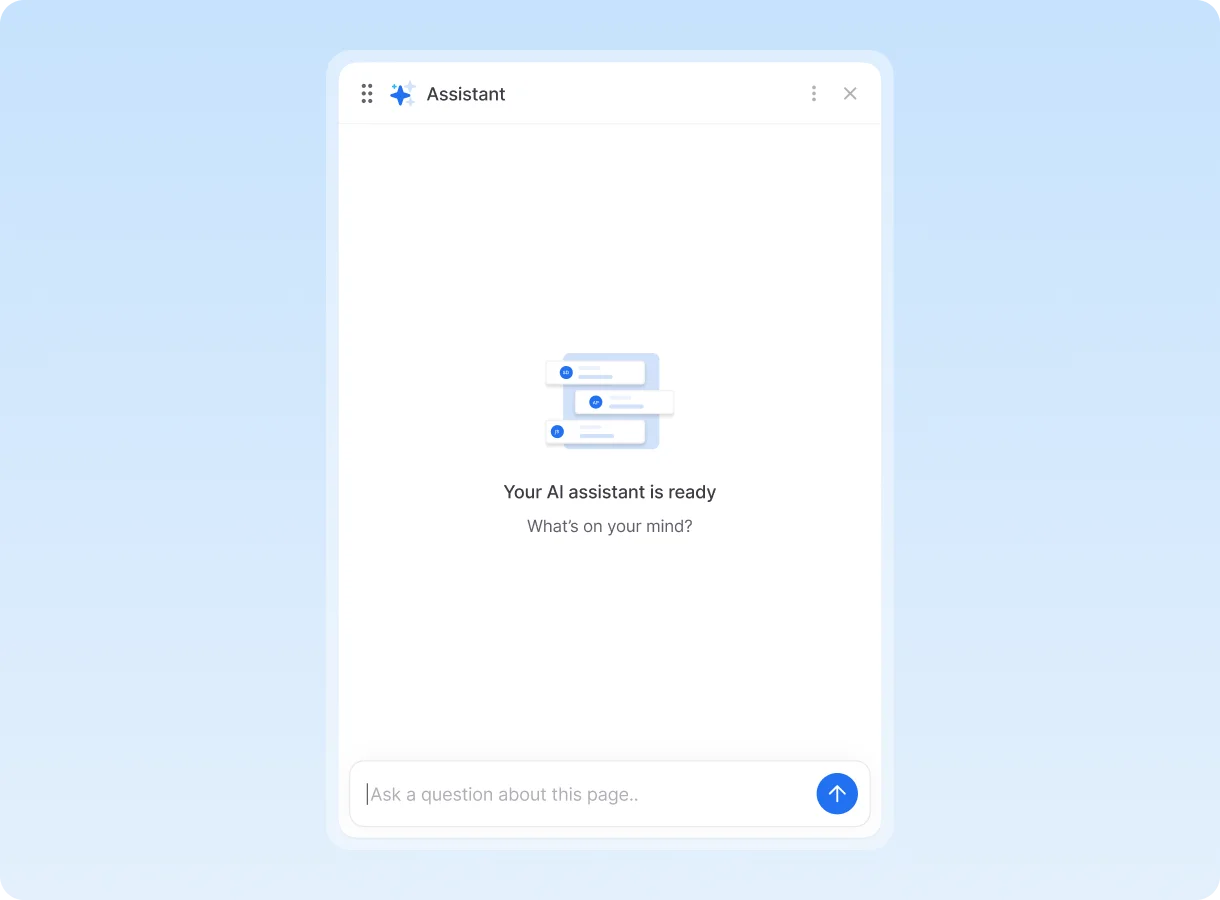 AI-powered virtual assistant interface for automating routine tasks and streamlining customer service workflows.