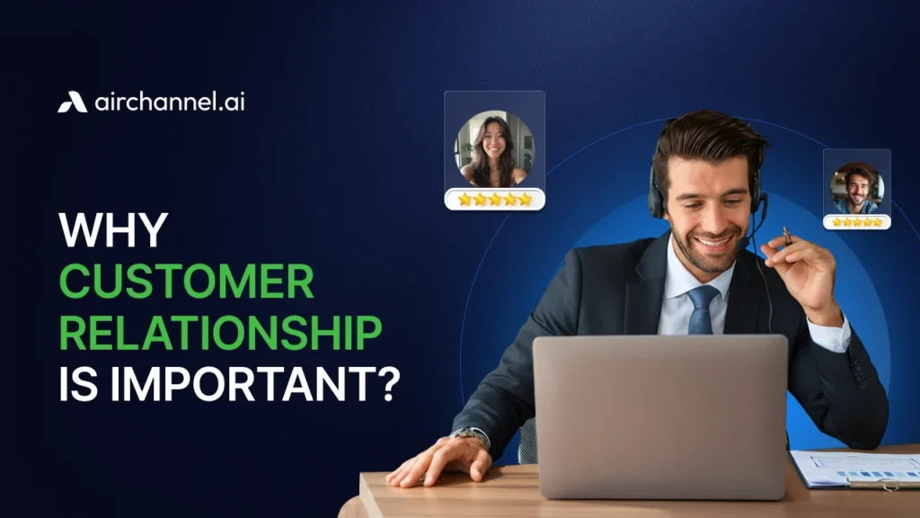 A professional support representative with 5-star ratings illustrating why customer relationship is important for business growth.