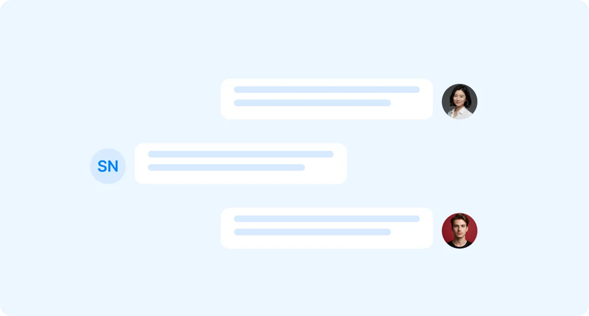 Collision detection feature illustration showing real-time agent visibility to prevent conflicting replies and double-handling in a unified inbox.