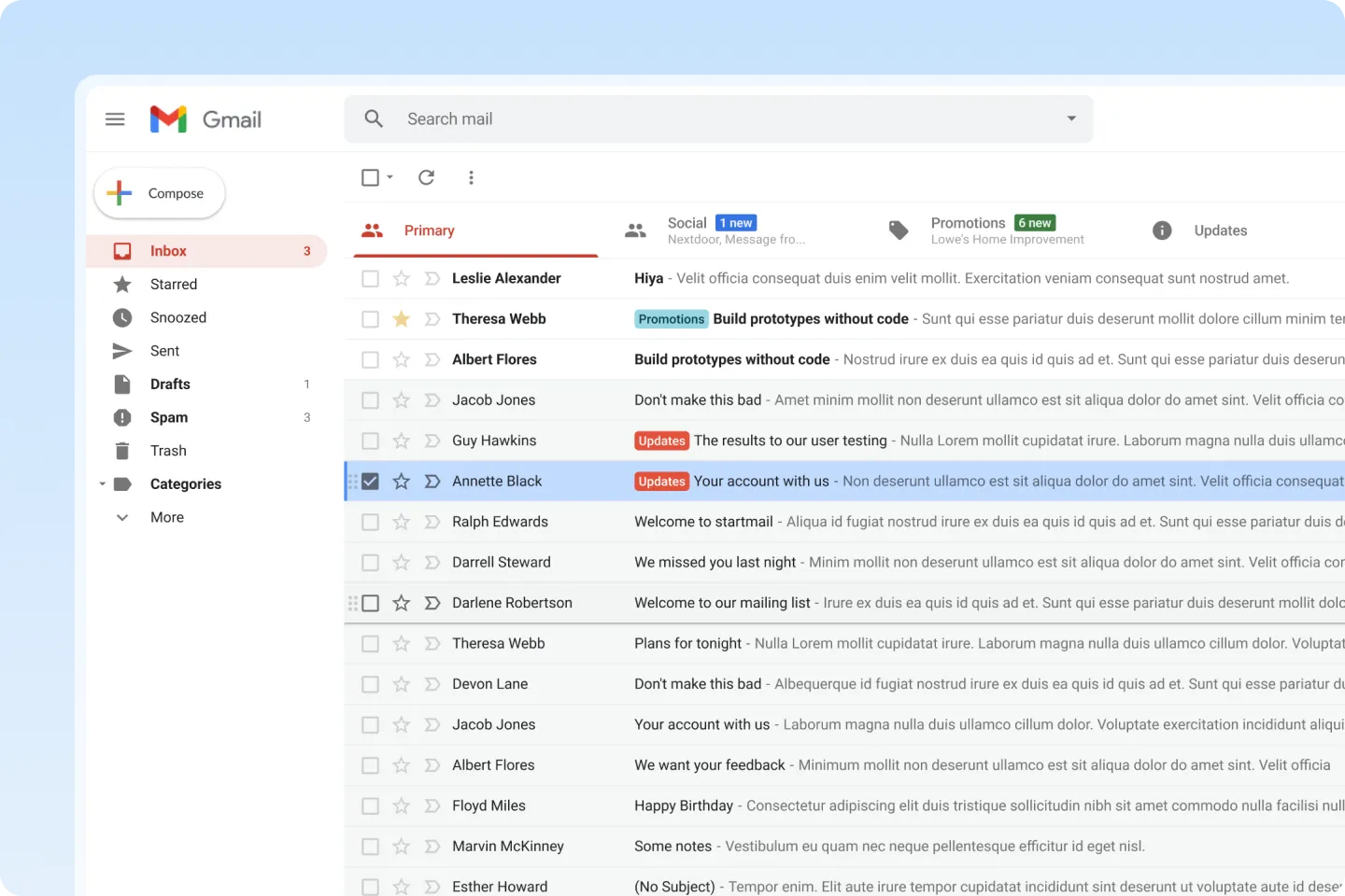 Airchannel dashboard showing a shared Gmail inbox for team email management and collaborative customer support from a unified interface.